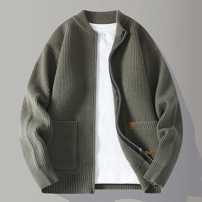 VESTE ZIP HOMME À CÔTES