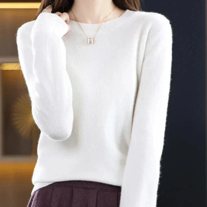 Marie | Pull cachemire col rond fin