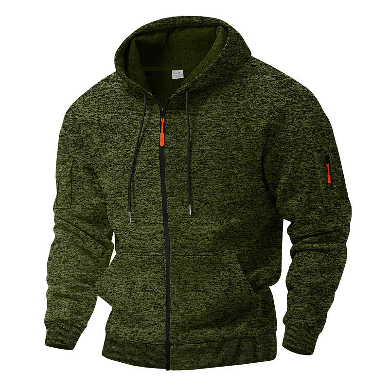 VESTE À CAPUCHE ENTIÈREMENT ZIPPÉE POUR HOMME