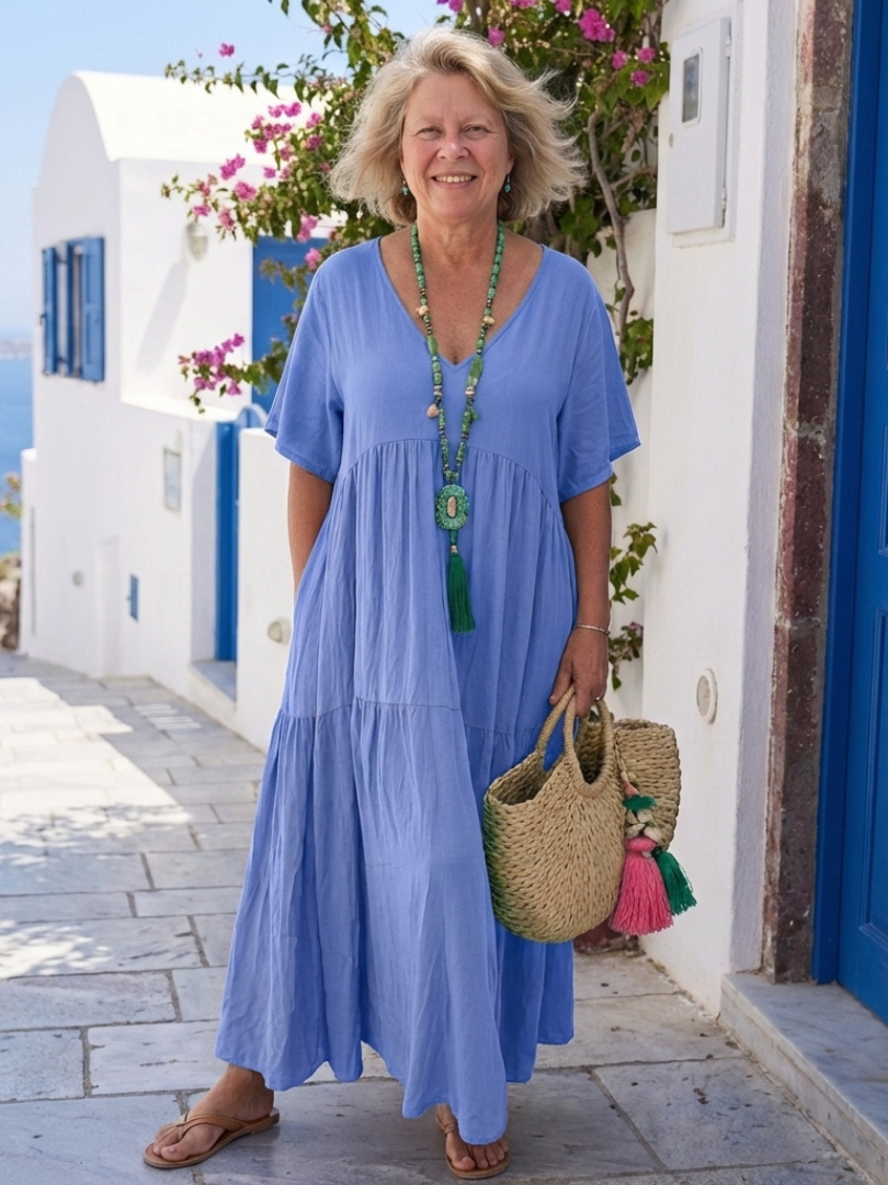 Zinnia | Robe maxi fluide à détails volantés
