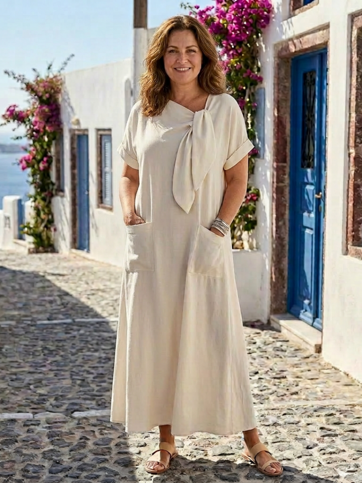 Elowyn | Robe maxi fluide à encolure ronde