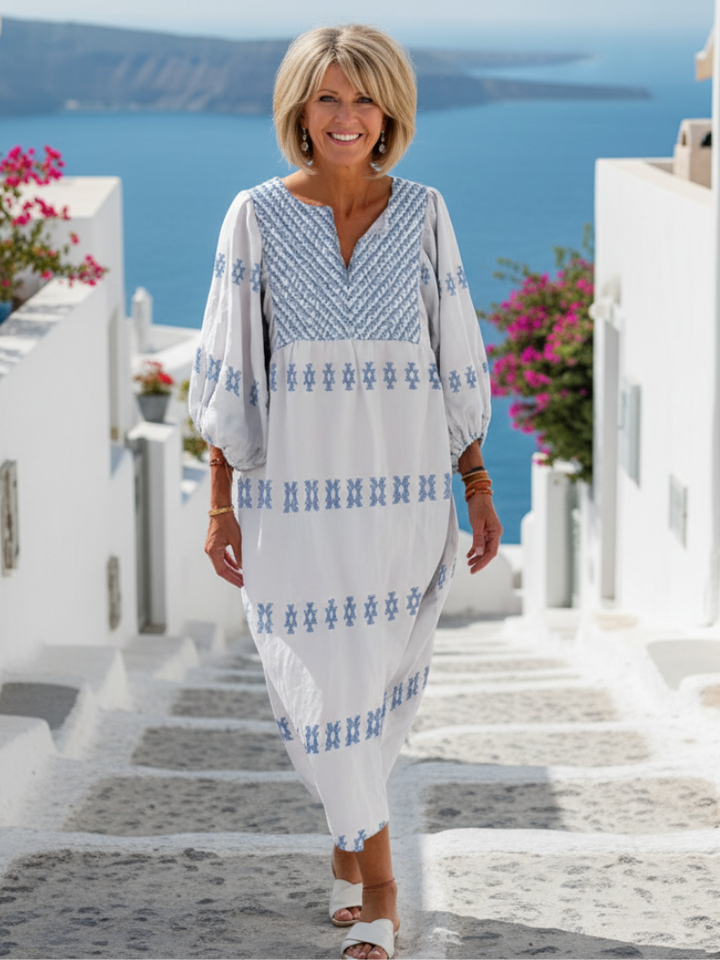 Evadne | Robe maxi fluide à broderies délicates
