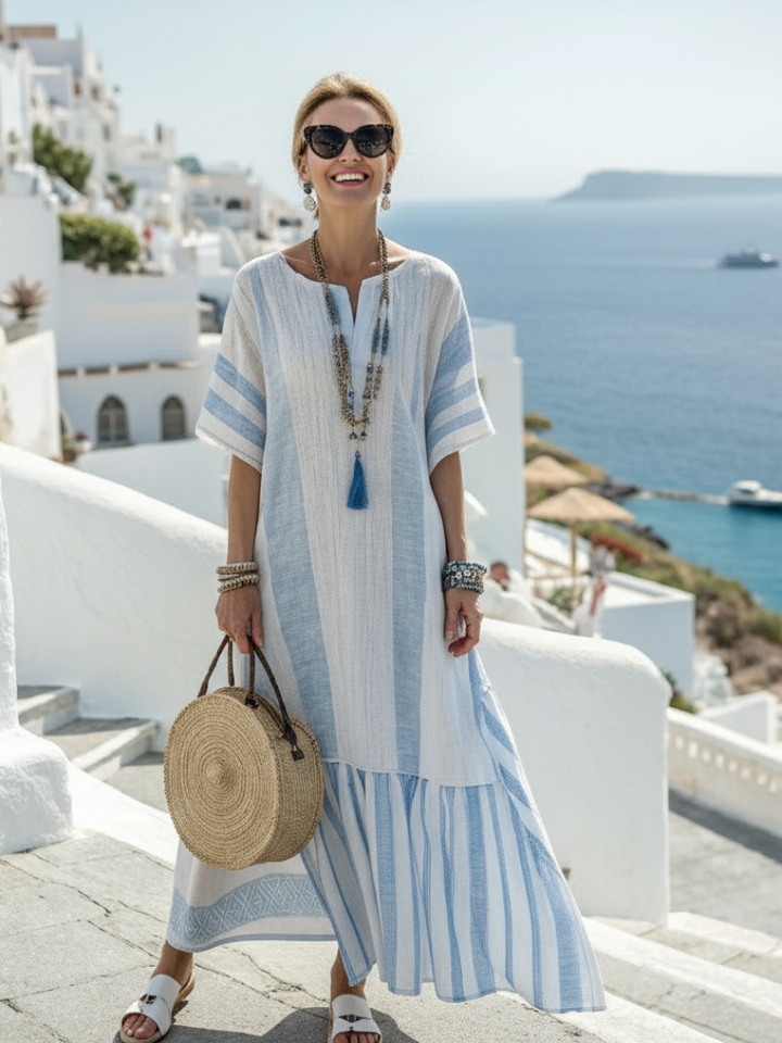 Ione | Robe maxi rayée fluide et légère