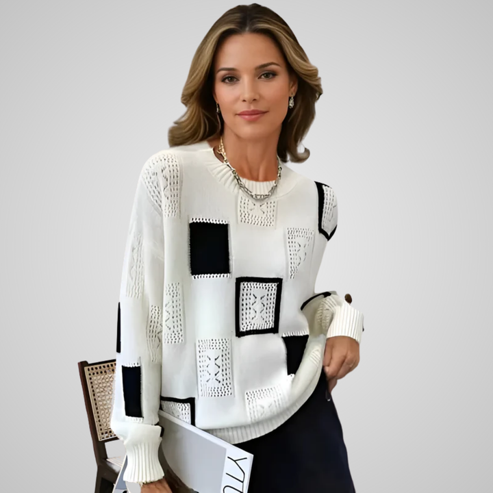 Blandine | Pull Motifs Géométriques Chic