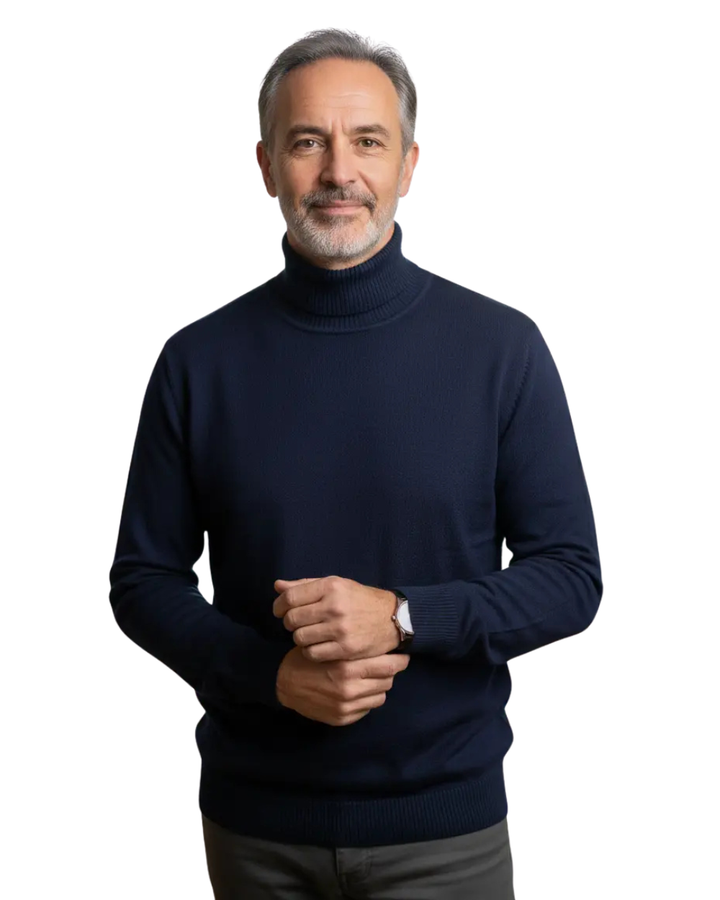 PULL À COL ROULE EN MAILLE POUR HOMME