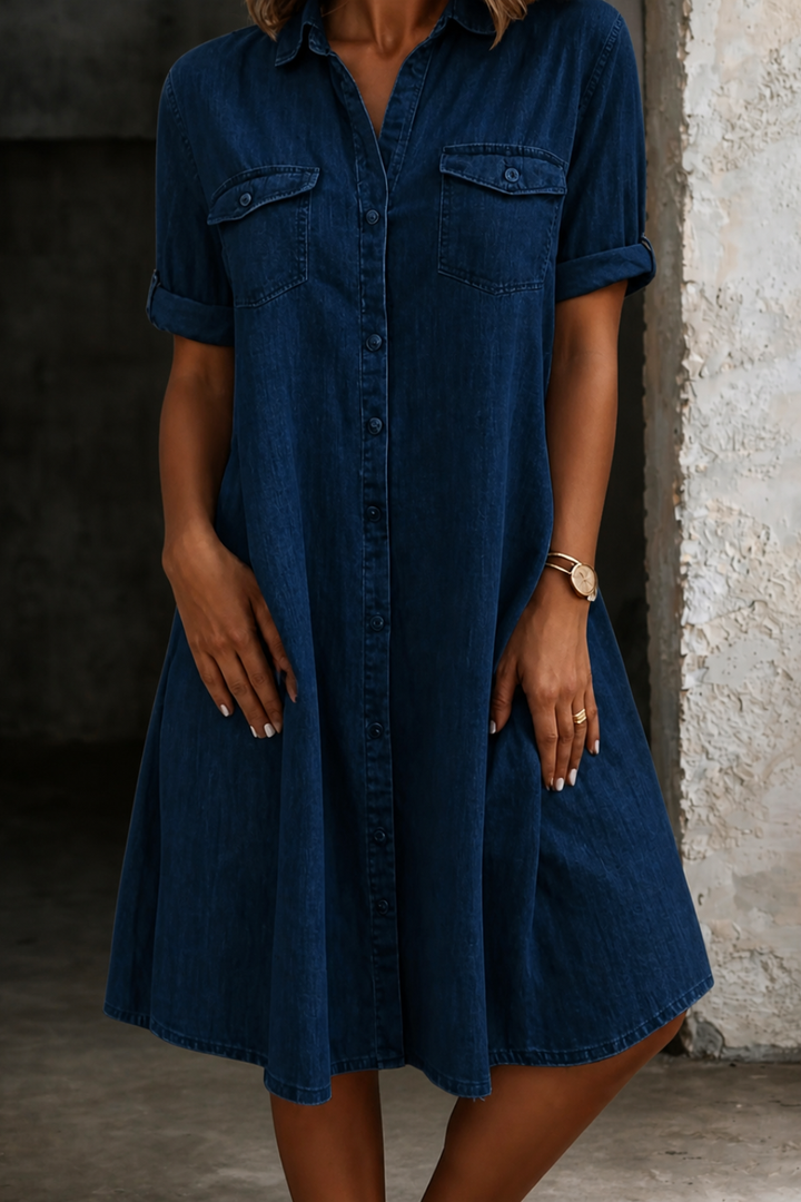 LUCIENNE | Robe Mi-Longue en Jean