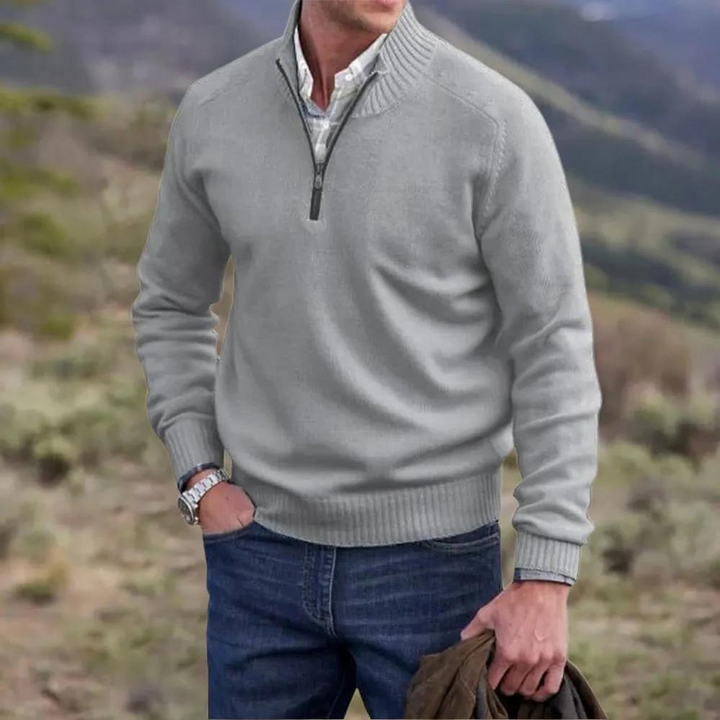 PULL EN MAILLE ZIPPÉ POUR HOMME