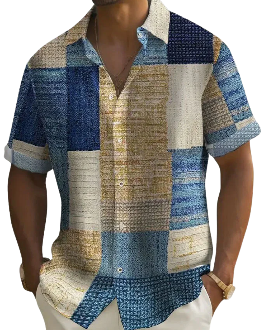 Elegant Patchwork Shirt