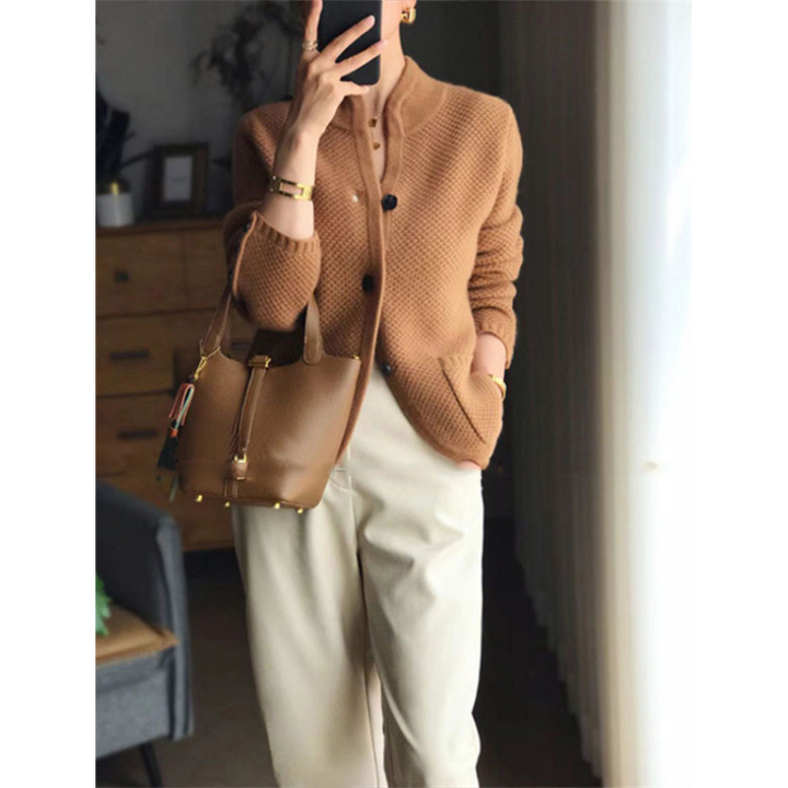 Chantal | Veste en cachemire maille gaufrée