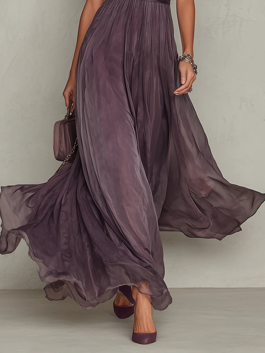 Sandrine | Robe longue en mousseline