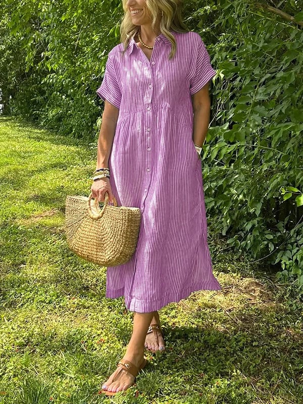 Camille Cannes | Robe maxi fluide à rayures