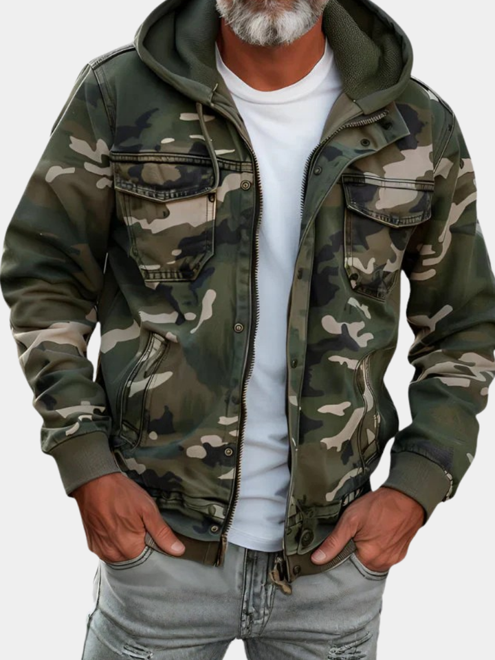 VESTE À CAPUCHE STYLE MILITAIRE POUR HOMME