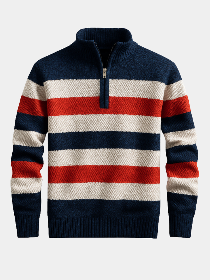 PULLOVER EN MAILLE AVEC ZIP POUR HOMME