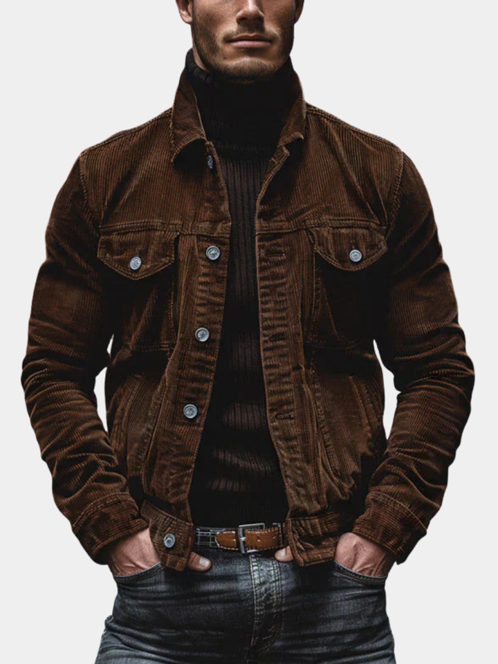VESTE EN VELOURS CÔTELÉ RÉTRO POUR HOMME