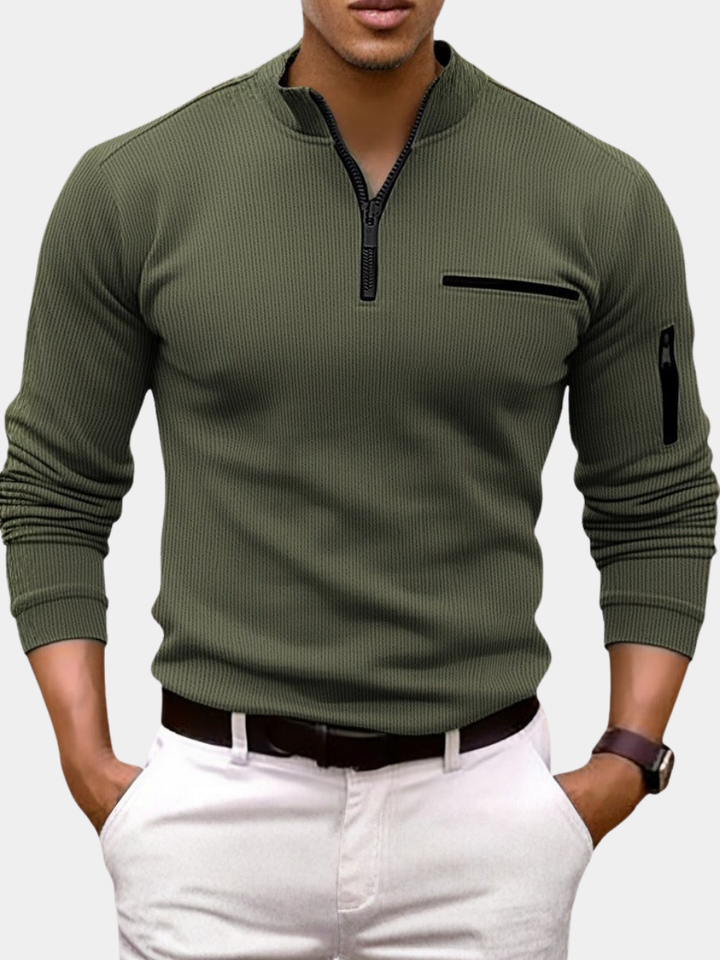 CHEMISE COL ZIPPÉ POUR HOMME