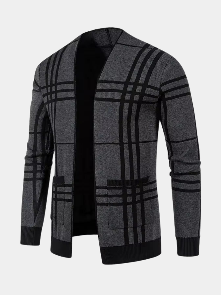 CARDIGAN EN MAILLE À CARREAUX POUR HOMME