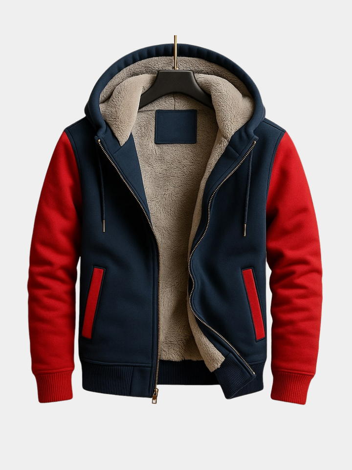 VESTE DOUBLÉE À CAPUCHE POUR LES HOMMES