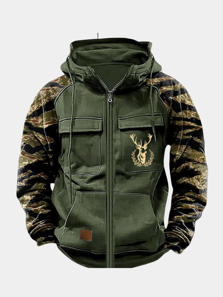 SWEAT À CAPUCHE ZIPPÉ MULTI-POCHES CLEAN POUR HOMME