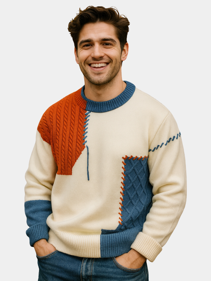 PULL PATCHWORK POUR HOMME