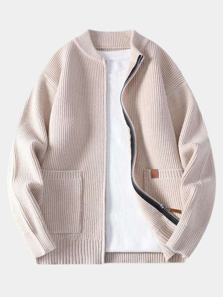 VESTE ZIP HOMME À CÔTES
