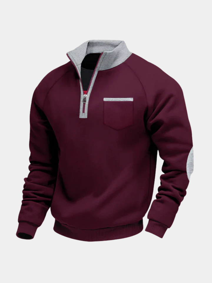 PULL À COL MONTANT ET FERMETURE ÉCLAIR POUR HOMME