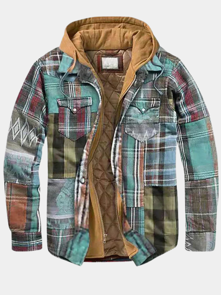 VESTE PATCHWORK À CARREAUX