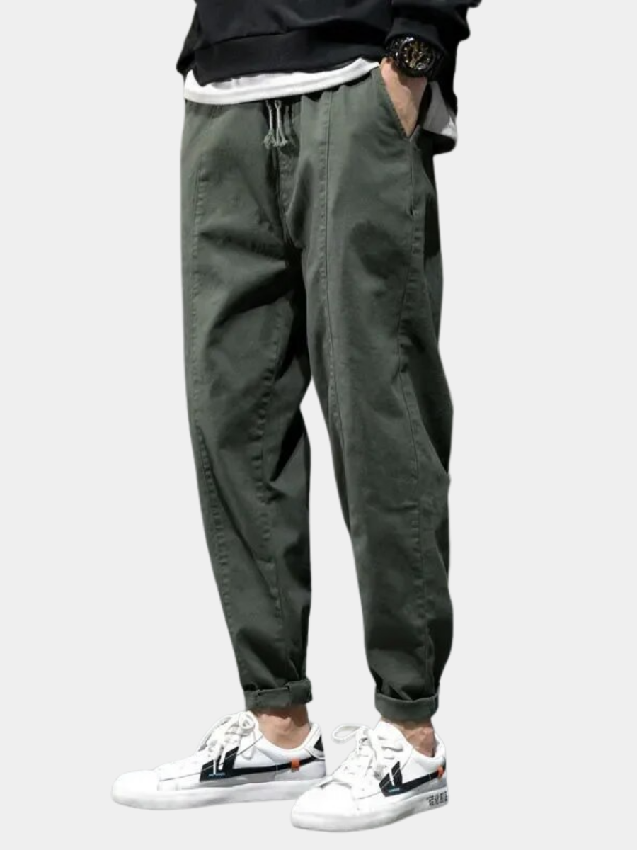 JOGGING AJUSTÉ EN COTON MÉLANGÉ POUR HOMME