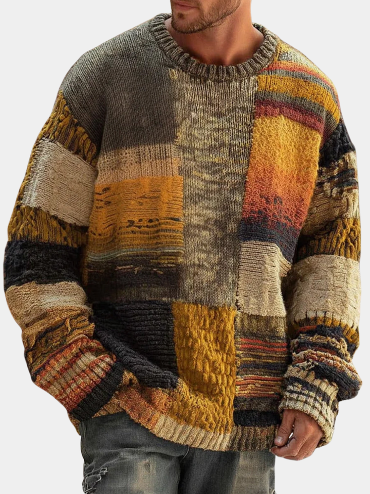 PULL EN MAILLE ABSTRAIT POUR HOMMES
