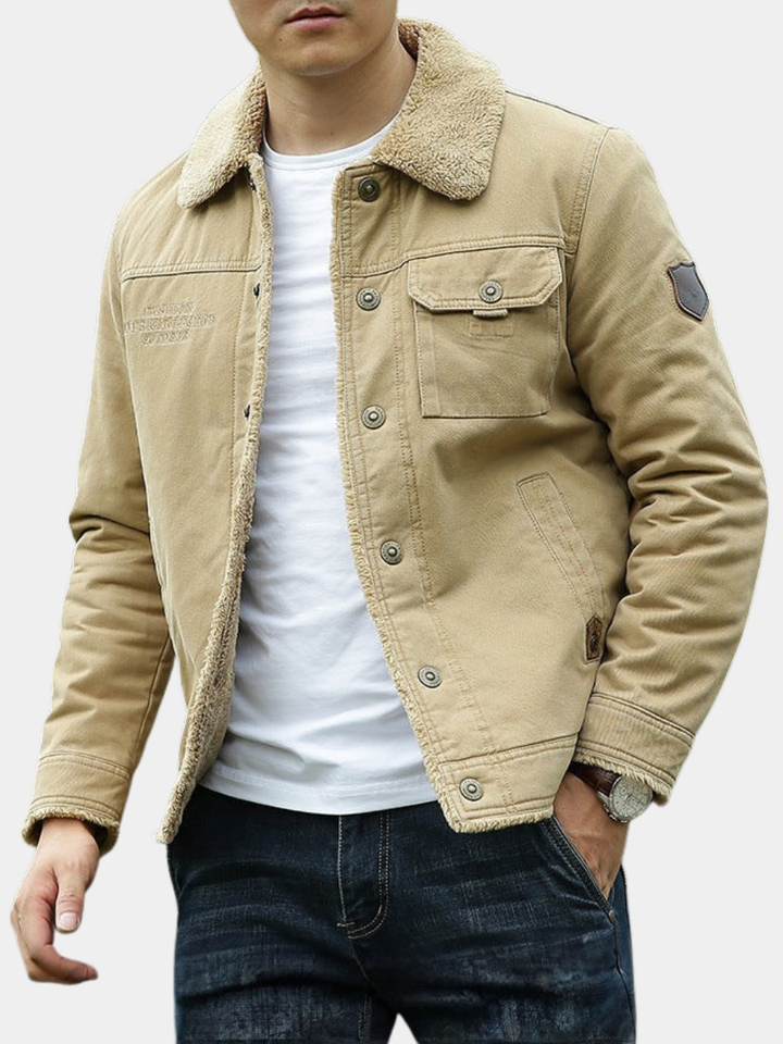 VESTE EN COTON DOUBLÉE EN SHERPA POUR HOMME