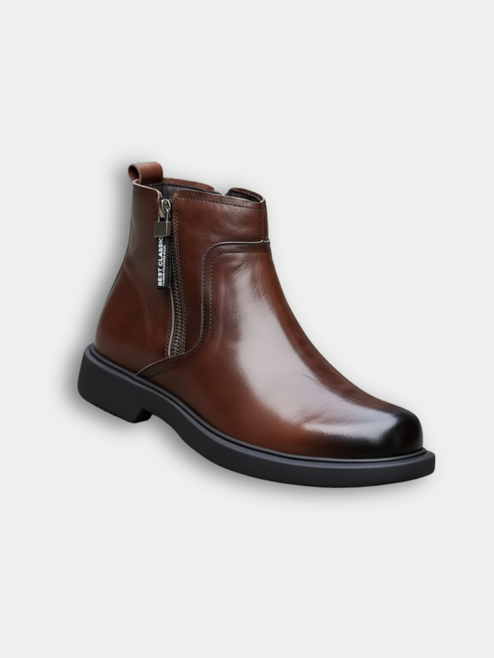 BOTTES EN CUIR À ZIP POUR HOMME