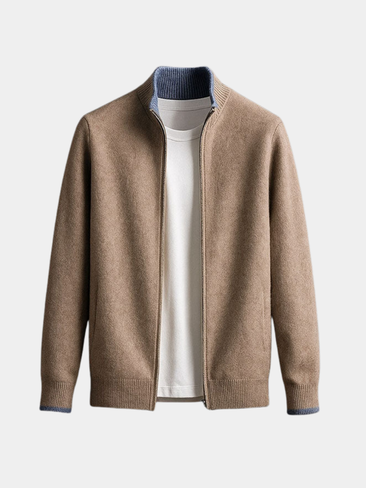 VESTE EN MAILLE AVEC ZIP