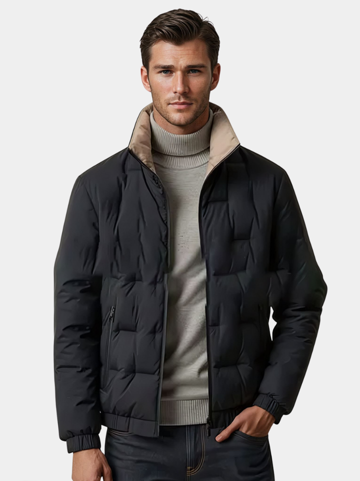 VESTE NOIRE MATELASSÉE POUR HOMME