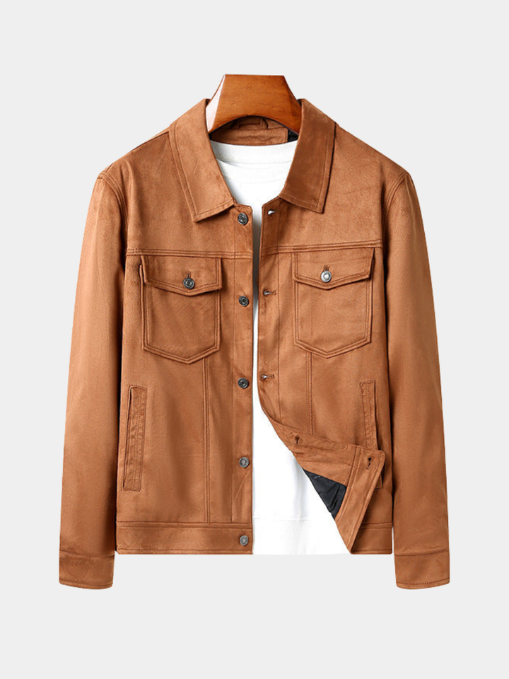 RAYMOND | Veste trucker en daim — double poche poitrine
