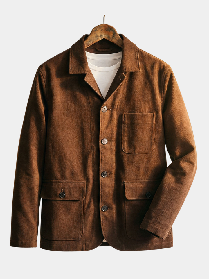 MARCEL | Veste chore en velours côtelé — trois poches plaquées