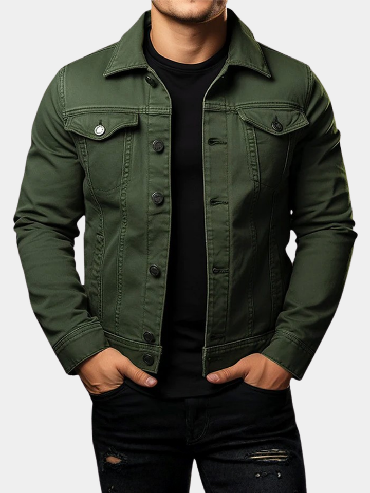 DANIEL | Veste trucker en coton peigné — coupe ajustée