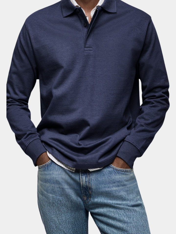 POLO ÉLÉGANT À MANCHES LONGUES POUR HOMME