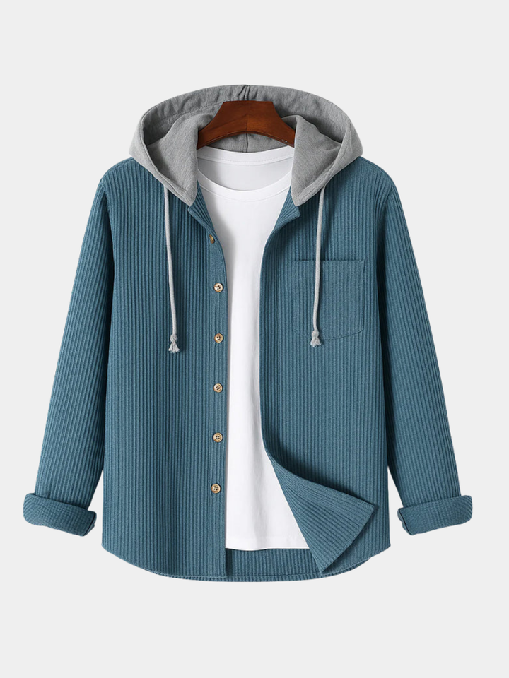 CHEMISE EN CORDUROY AVEC CAPUCHE