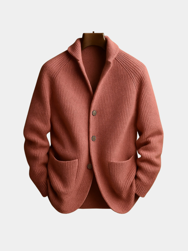 CARDIGAN EN LAINE CÔTELÉE POUR HOMME