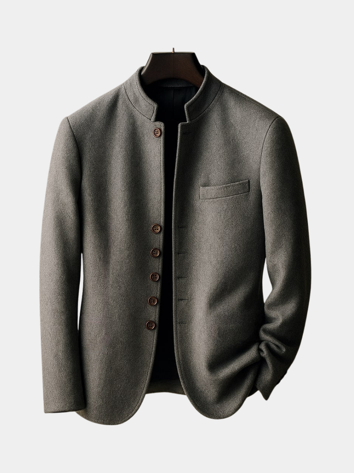 VESTE EN LAINE AVEC COL DROIT