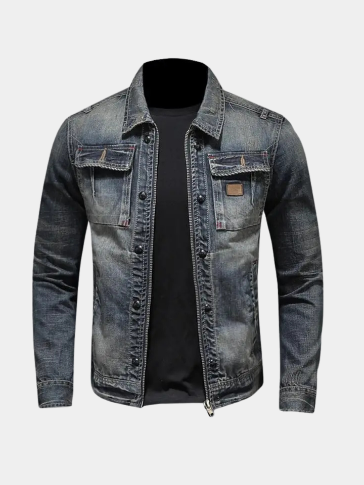 VESTE EN DENIM ZIPPÉE POUR HOMME