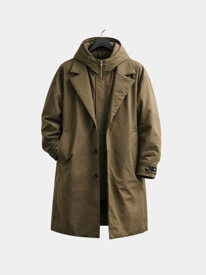 MANTEAU LONGUE SUPERPOSÉ POUR HOMMES