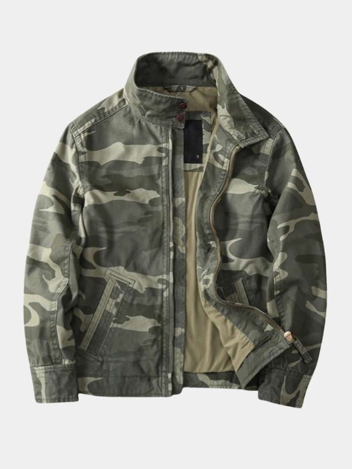 SERGE | Veste field en coton lavé — imprimé camouflage