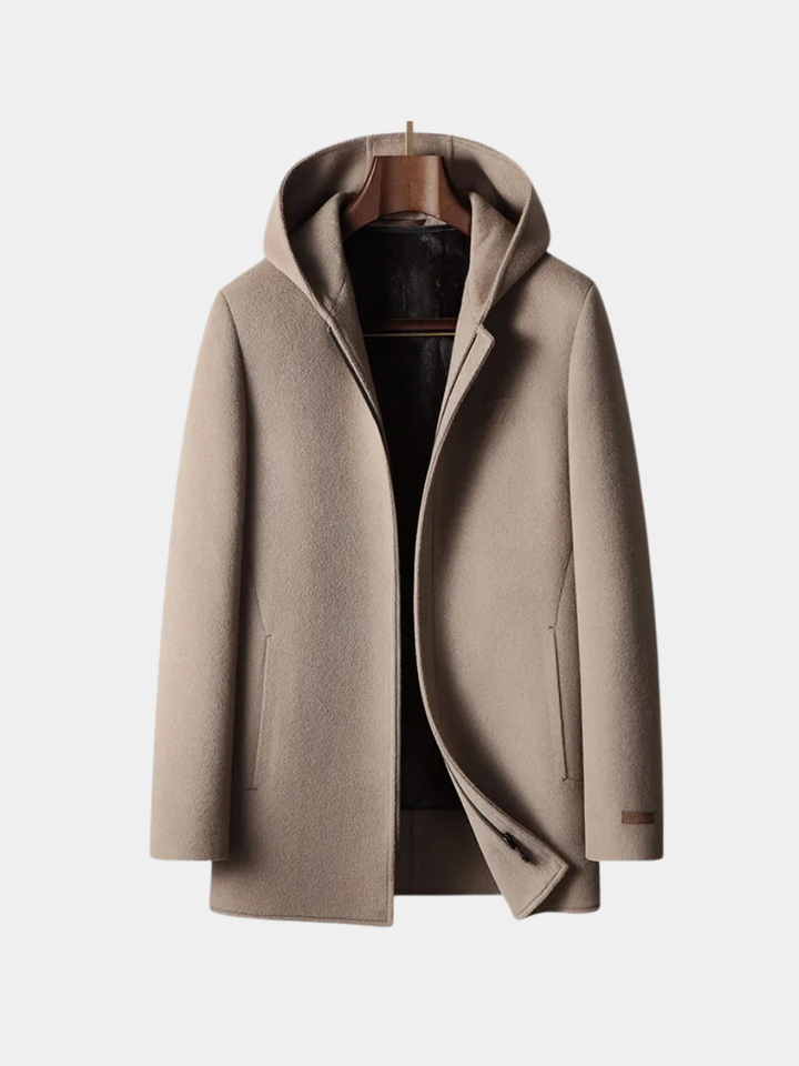MANTEAU EN LAINE À CAPUCHE POUR HOMME