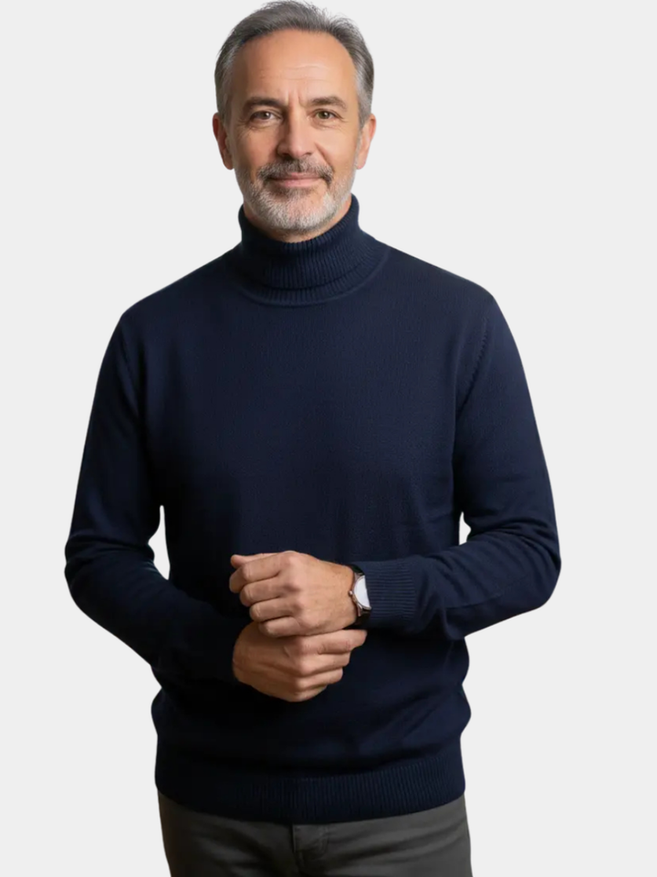 PULL À COL ROULE EN MAILLE POUR HOMME