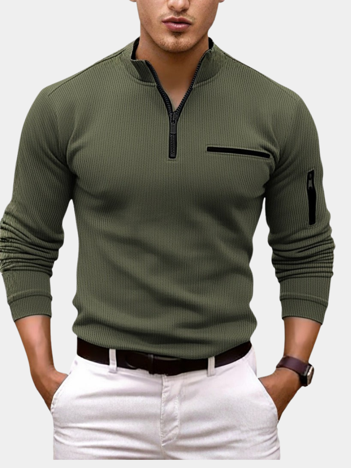 CHEMISE À MANCHES LONGUES AVEC ZIP