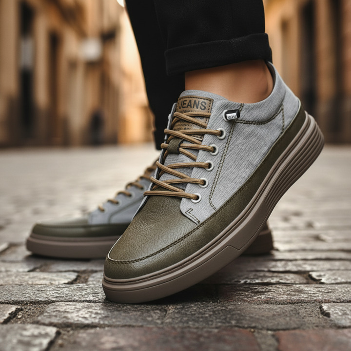 BASKETS EN CUIR POUR HOMME