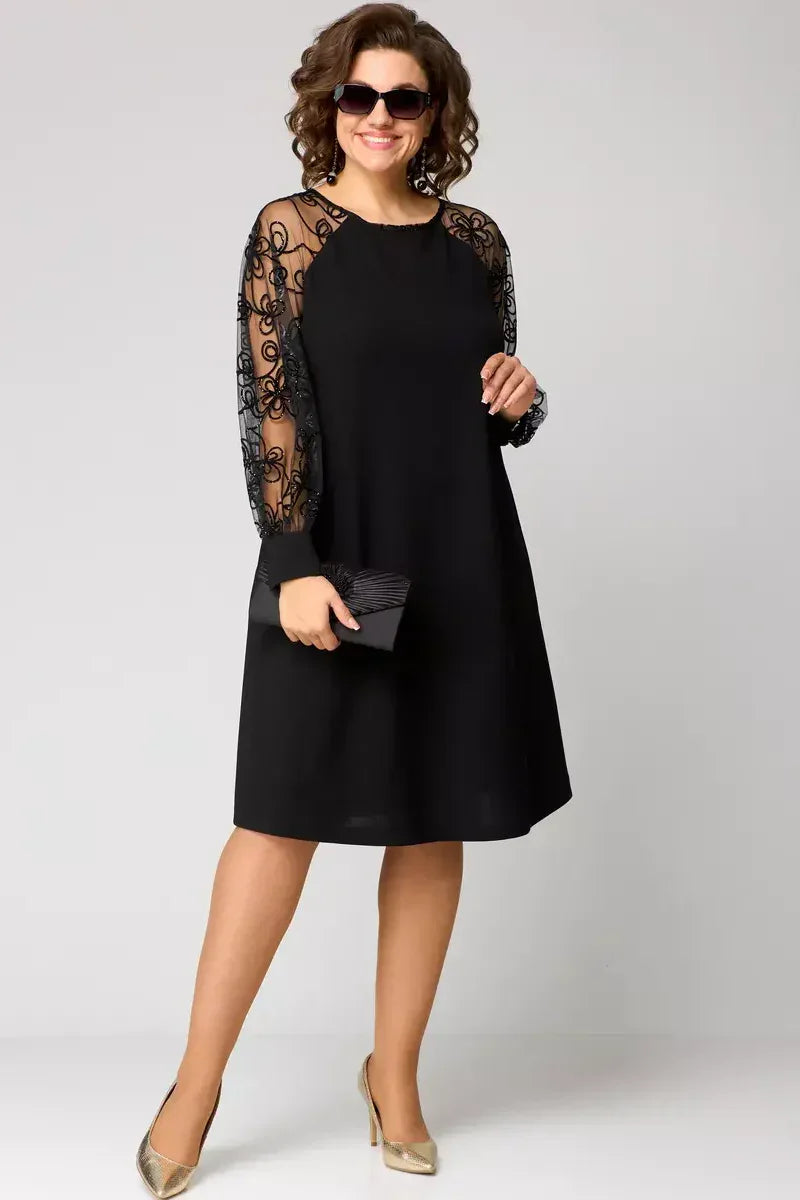 La Robe Gabrielle | L'Élégance Noire & Dentelle