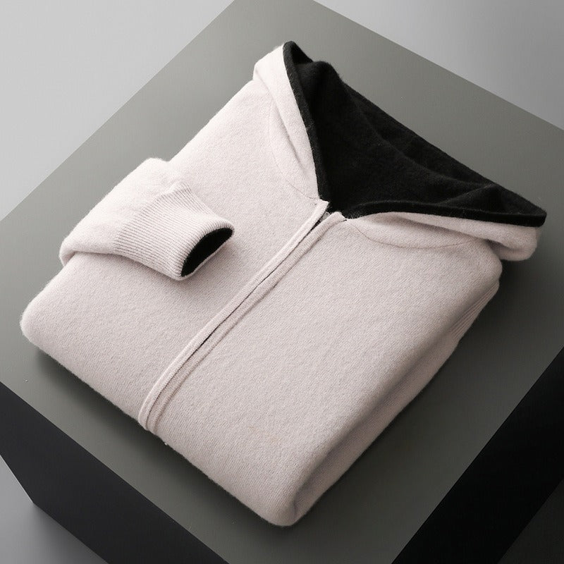SWEAT EN LAINE AVEC CAPUCHE POUR HOMME