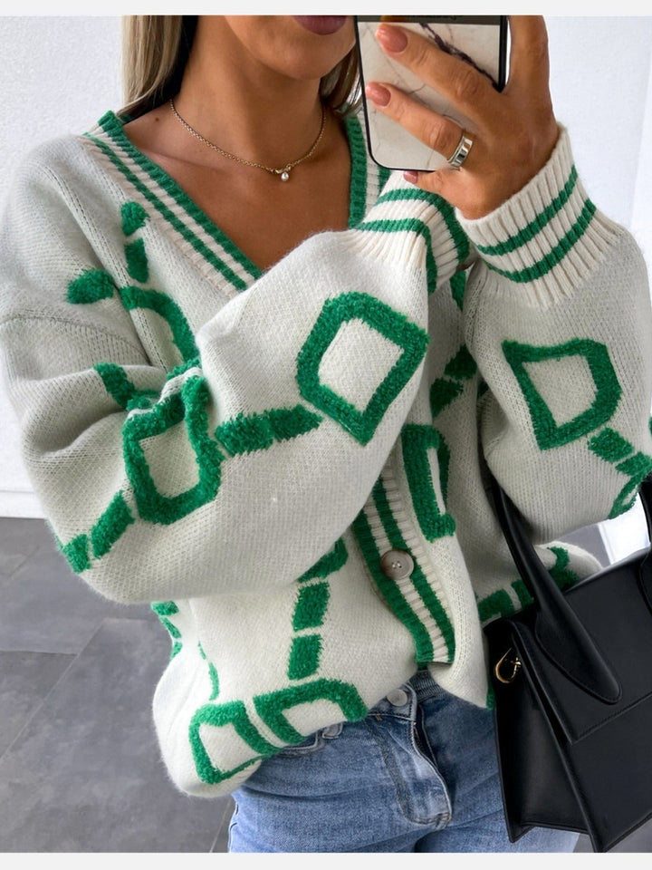 Camille Cannes | Cardigan géométrique multicolore