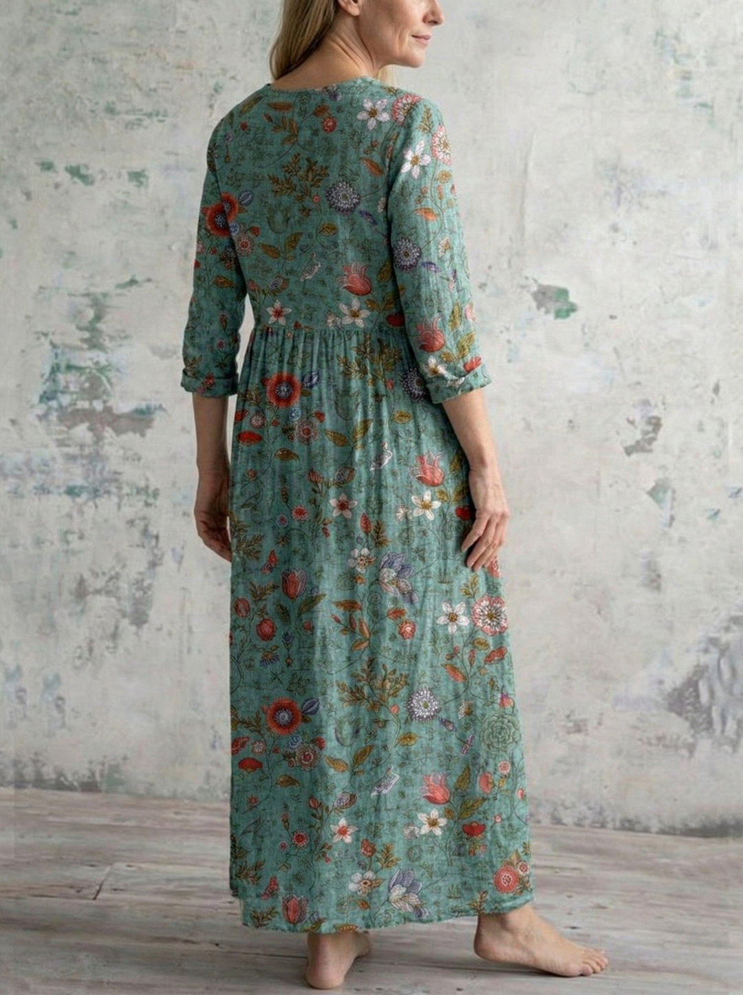 Camille | Robe longue florale en coton premium